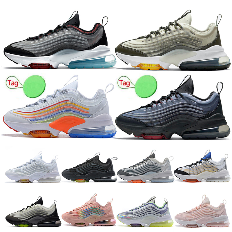 

2021 With Socks&Tag ZM950 Womens Mens Cushions Running Shoes ZM 950 Triple White Colorful Black Japan Volt Neon Rainbow Off Sport Trainers Sneakers, Color#1 36-45 white colorful