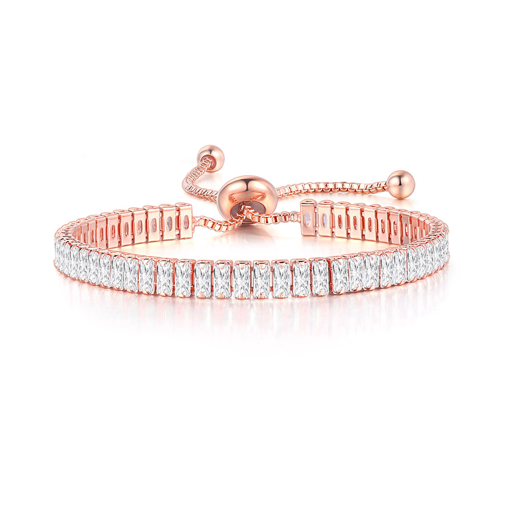 

Bracelets For Women Luxury Square 2*4 mm Multicolor Zircon Wholesale Wedding Bride Adjustable Bracelet Jewelry