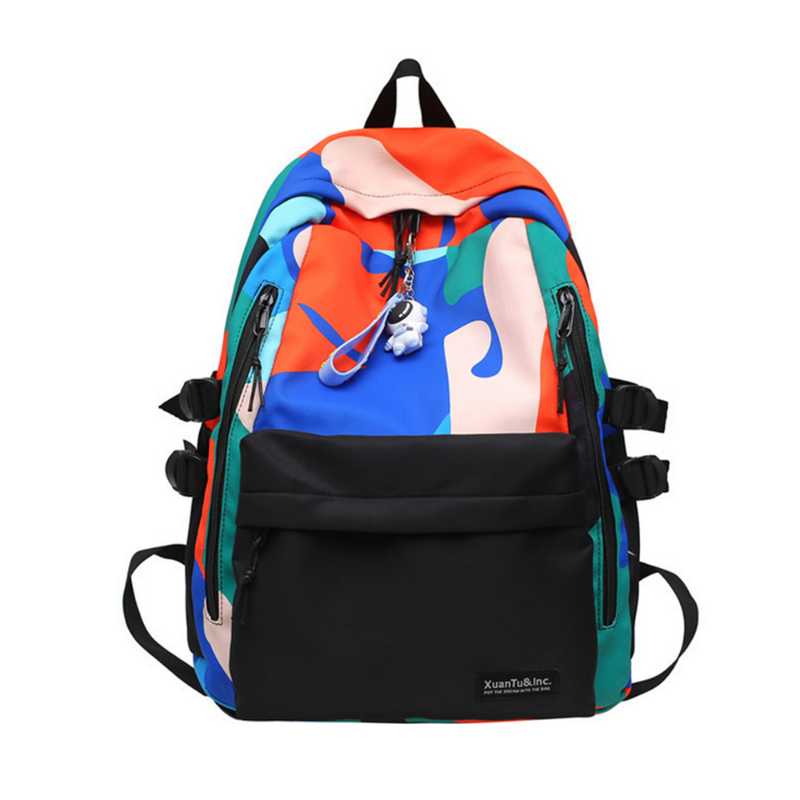 

Backpack Fast Drop Trend Mix And Match Large Capacity Sports Leisure Bag Water Repellent Travel Student School, Brown