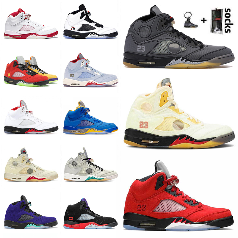 

2021 raging bull mens womens 5 what the 5s basketball shoes jumpman fire red off sail alternate bel black muslin sports sneakers trainers size 40-47
