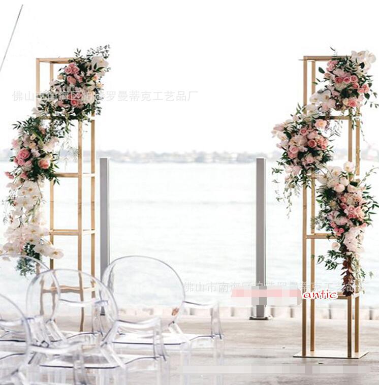 

Party Decoration Wedding Props Three-dimensional Box Wrought Iron Geometry Road Guide Stage Flower Stand Ornaments