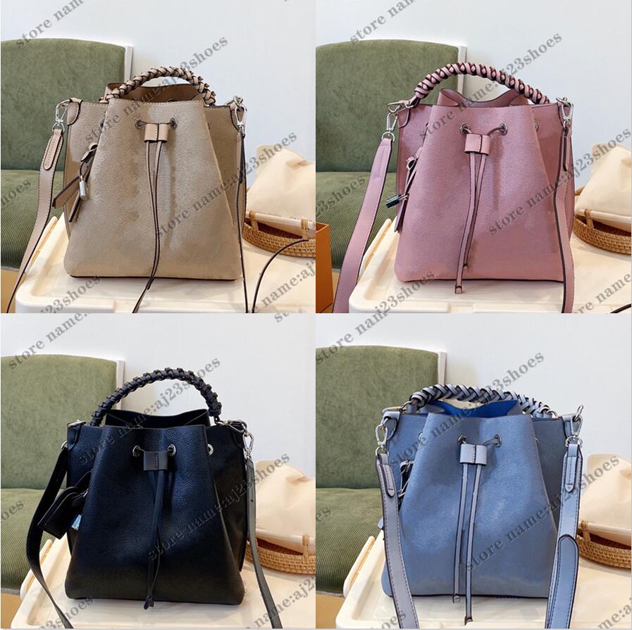 

Muria bucket bag perforated leather totes Women drawstring Crossbody Bag Long Shoulder Strap Leather designers Womens Handbags Purses, 07