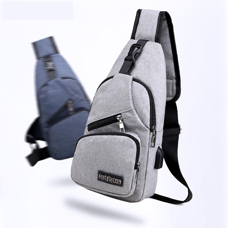 

Shoulder Bags For Men USB Charging Crossbody Bag Male Anti Theft Chest School Summer Short Trip Messengers Backpack, Black