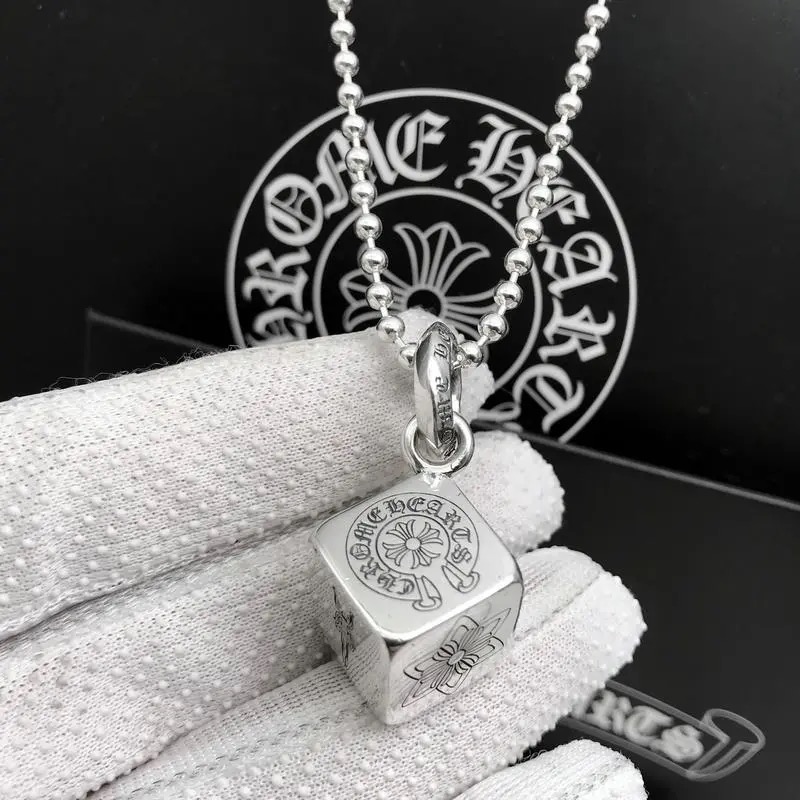 

925 sterling silvers ch crow heart personality cross necklaces men and women multi-element dice pendant retro Thai silver necklace