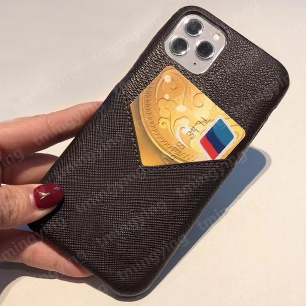 

Top Leather Designer Phone Cases For iPhone 14 Pro Max 13 12 Mini 11 Xs XR X 8 7 14Plus Fashion Print Cover Card Slot Luxury Mobile Shell Holder Pocket Case, #26-brown flowers l