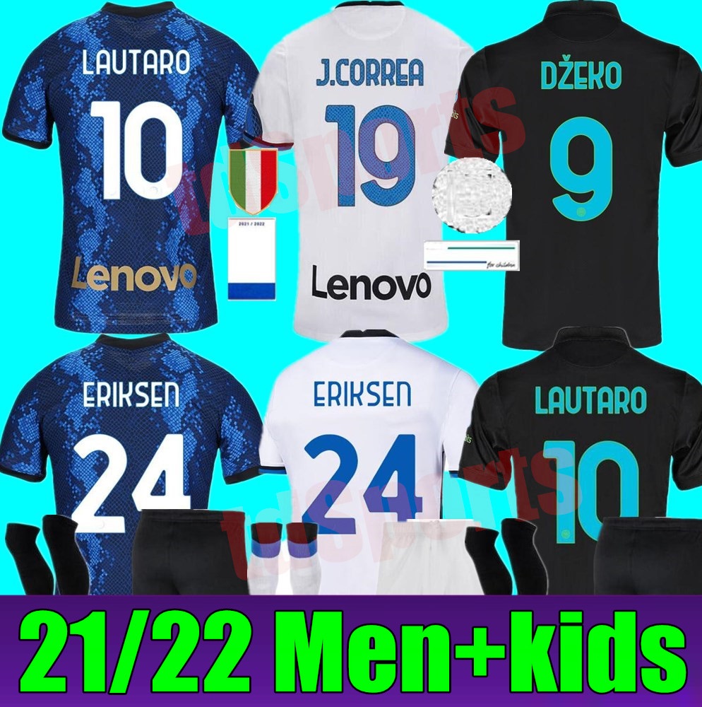 

INTER jerseys VIDAL BARELLA MILAN LAUTARO ERIKSEN ALEXIS DZEKO CORREA 21 22 soccer football shirt 2021 2022 uniforms adult men + kids kit aw, Black;yellow