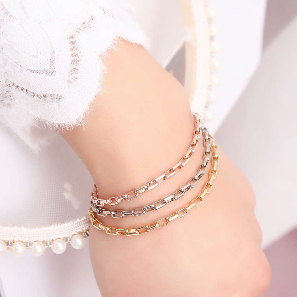 

Hand catenary Women's metal I-shaped chain simple and elegant gold bracelet hand jewelry, Black