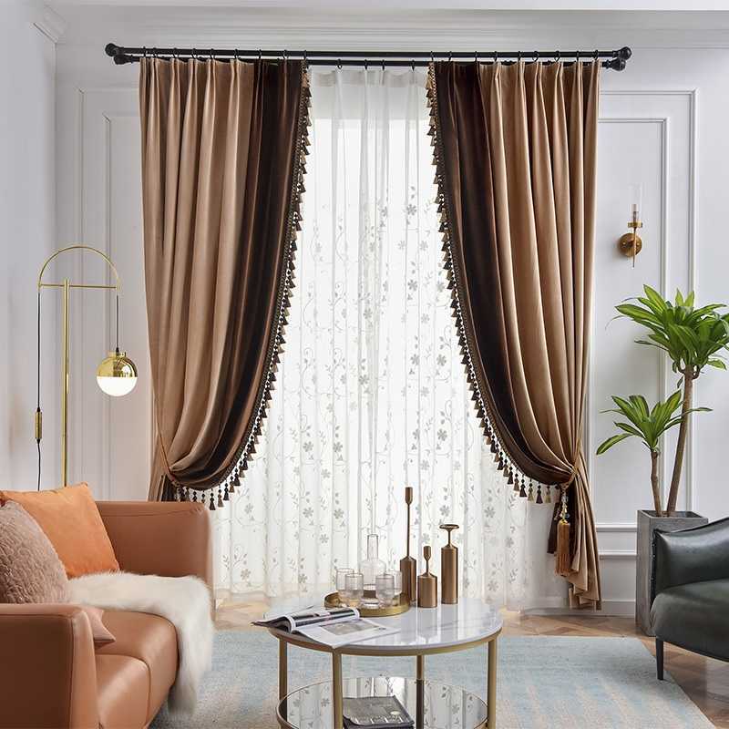 

American Light Luxury Style Peacock Green Curtain For Living Room Bedroom Velvet Blackout Curtain Treatment Decoration Custom 2107, Tulle