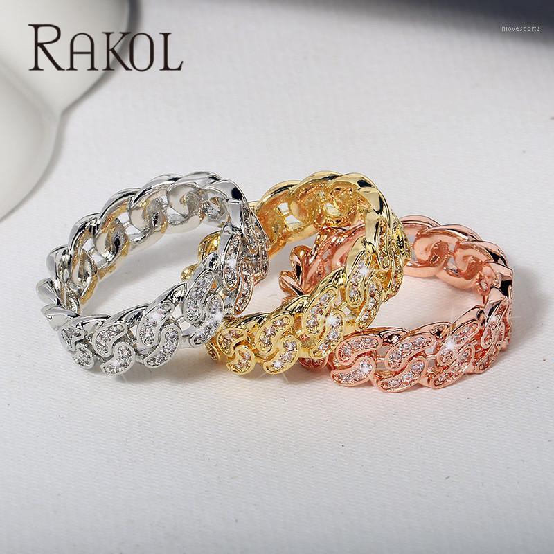 

Wedding Rings RAKOL Design CZ Flash Open Adjust Women Jewelry High Quality Factory Price Zirconia Ring For1