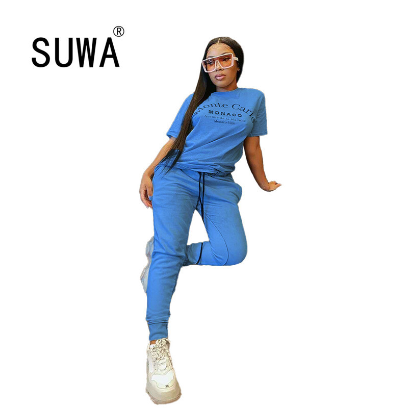 

Letters Print Women Short Two Piece Set Top Pants Summer Tracksuit Streetwear Sweat Suit Casual 2 Pieces Outfits 210525, Fuchsia