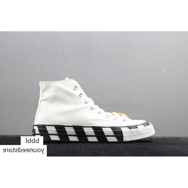 

Stripe OFF Chuck 70 white eye-catching orange red SHOELACES Taylor 1970S canvas men's and women's shoes casual shoes 162, Black