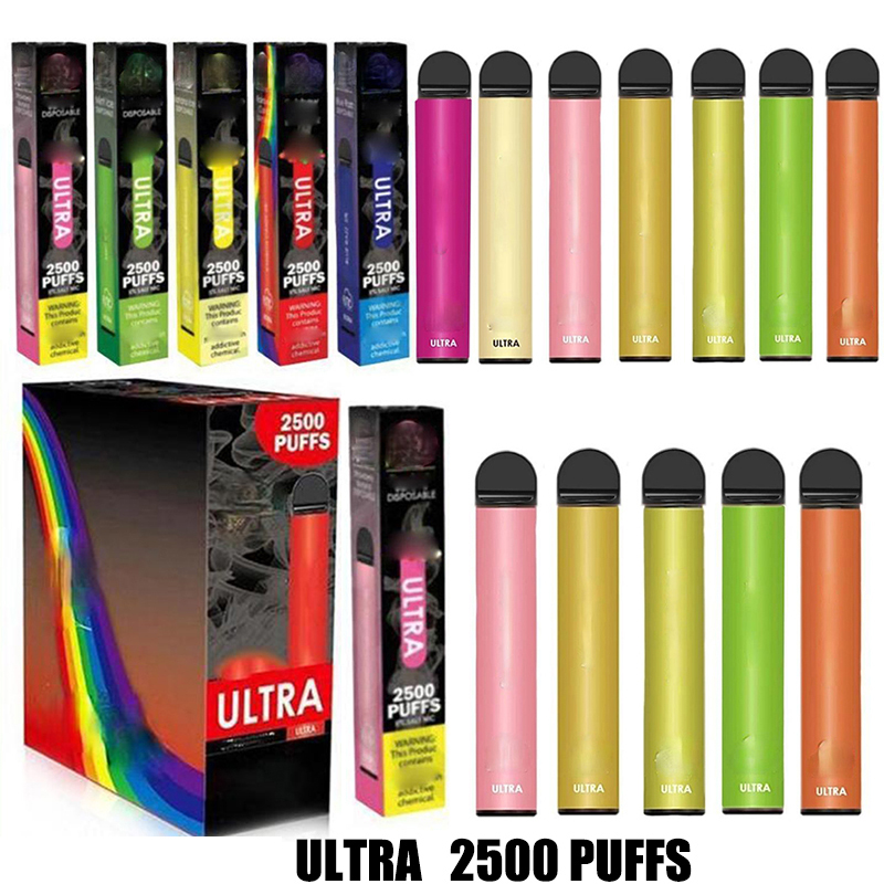 

ULTRA Disposable E cigarette 2500Puffs Vape Pen Kit 850mAh Battery 9ml Pre-Filled Device vapors vs ESCO BAR Float Stock 21 Colors