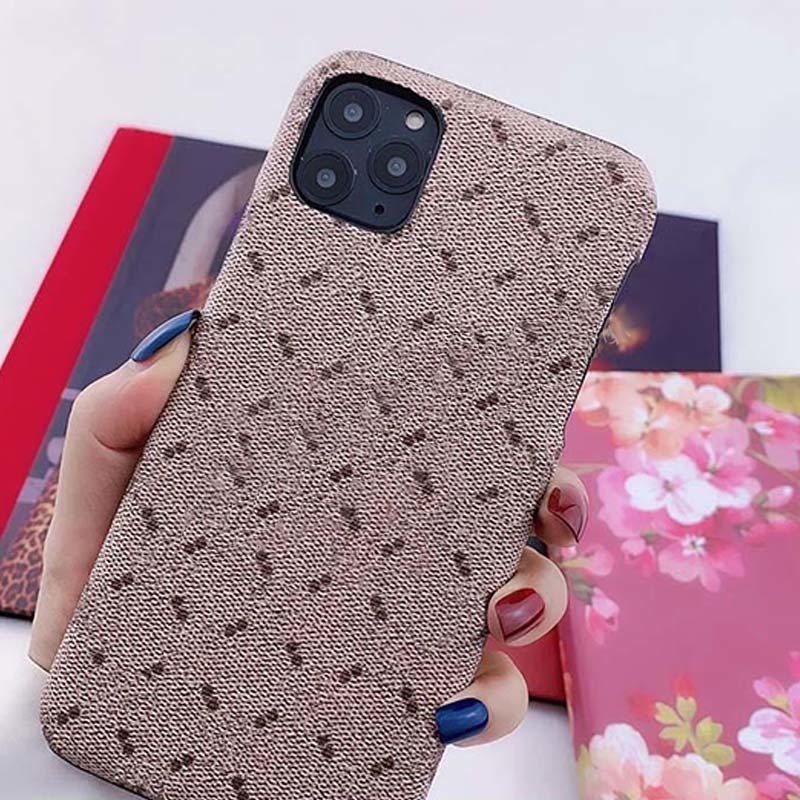 

Men's and women's PU mobile iphone case the fashionable with box for Phone 12 Pro Max 11 XR XS Ma x 7 / 8 plus, Brown (with box)