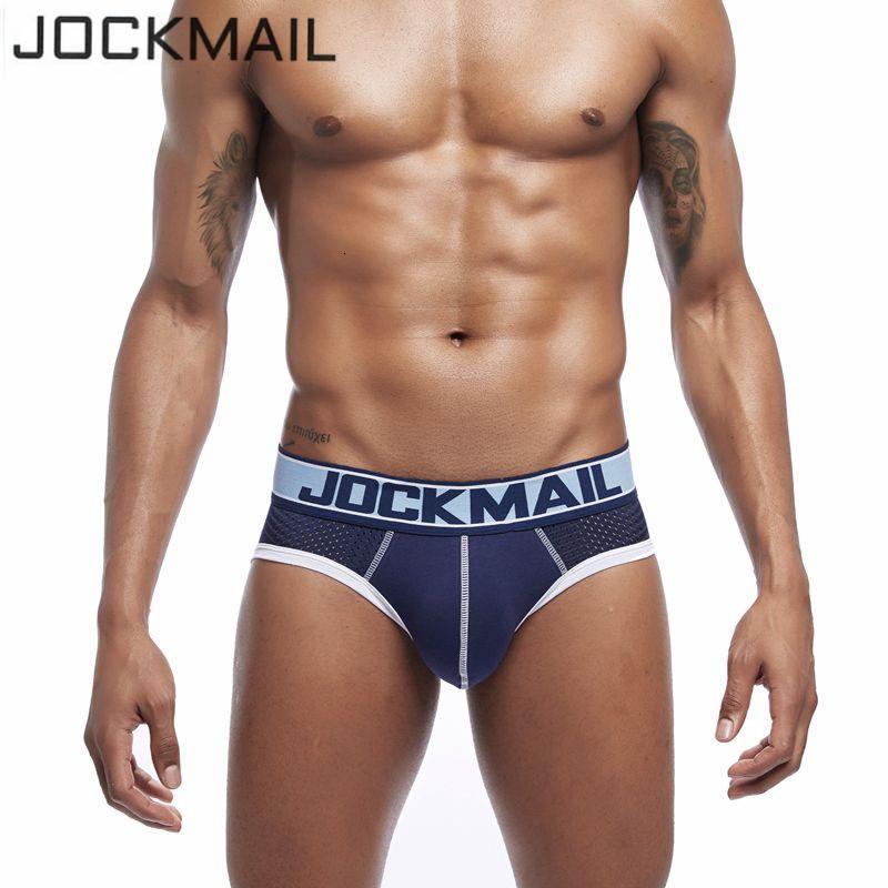 

Underpants JOCKMAIL 5PCS/Lot Sexy men underwear U convex slip cueca Gay male panties Mesh Mens briefs men's underpant man brand m, Navy blue