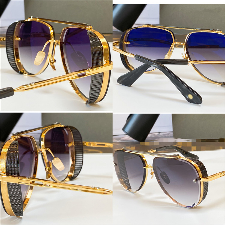 

sunglasses men design K gold retro square frame crystal cutting lens with grid detachable