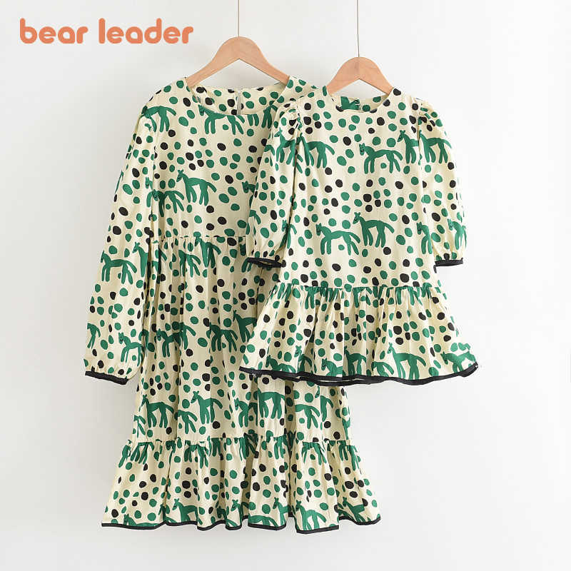 

Bear Leader Family Matching Outfits Spring Mother Daughter Girls Polka Dot Dresses Kids Party Casual Clothes Princess Costumes 210708, Green