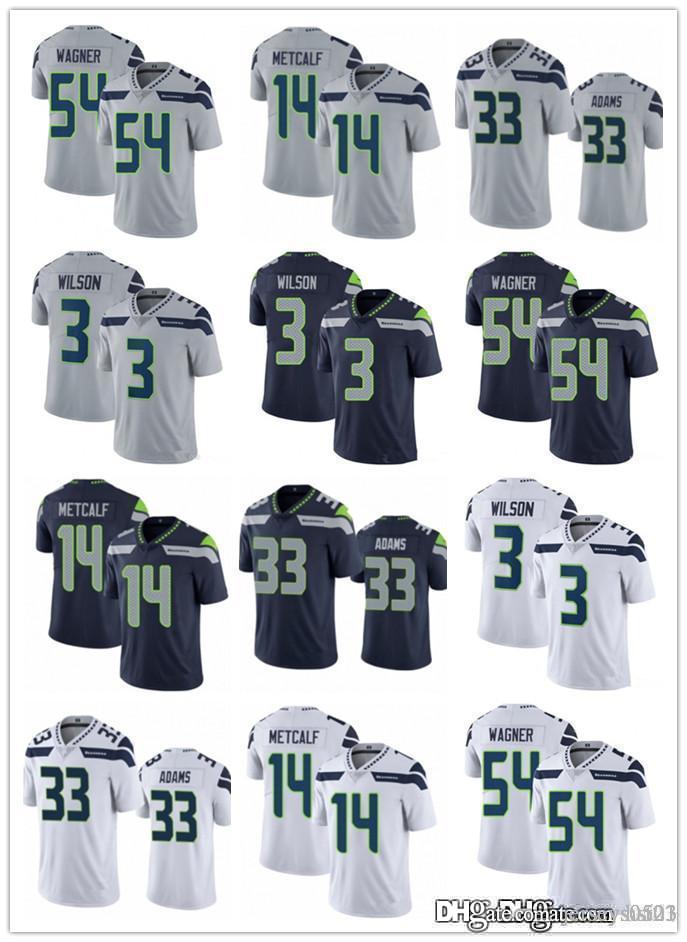 

Men Women Seattle Seahawks 3 Russell Wilson 14 DK Metcalf 33 Jamal Adams 54 Bobby Wagner Football Jerseys youth, Black;red