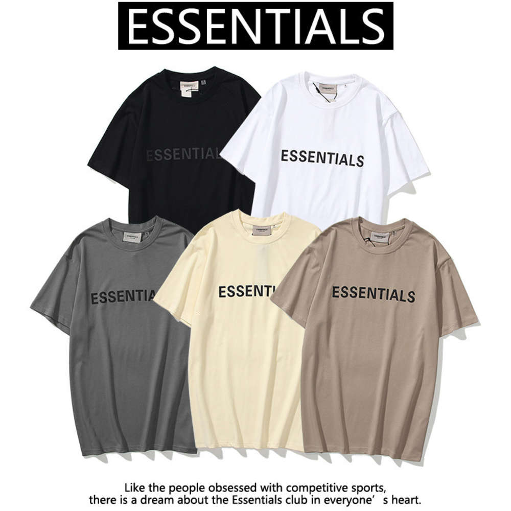 

Tee 21ss Ins T Shirt Spring Summer Hip Hop Fear Of God Front Essentials 3D Silicon Tee Skateboard Fog Men Women Short Sleeve Casual, White;black