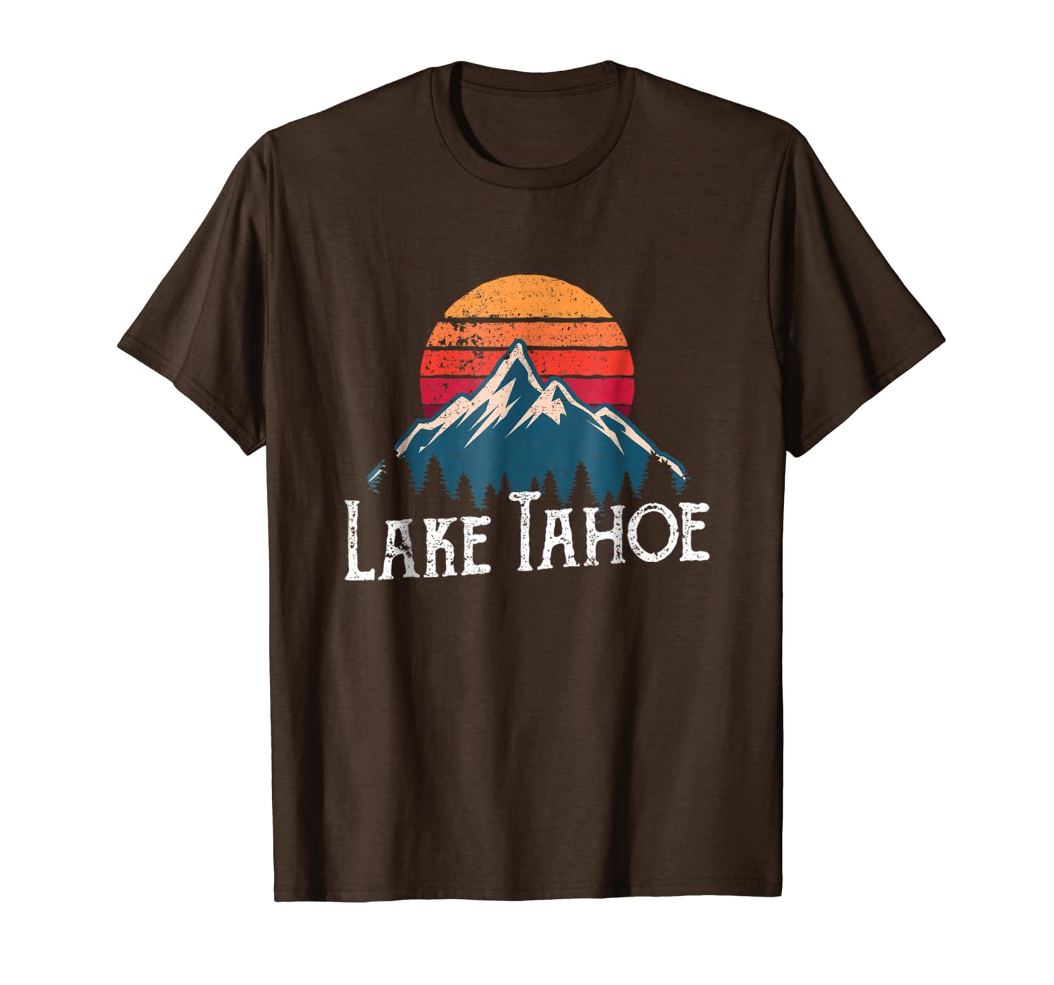 

retro vintage lake tahoe california nevada t shirt, White;black