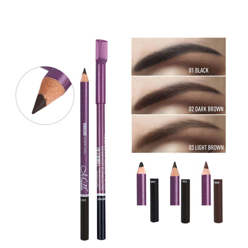 

Automatic Rotating Eyebrow Pencil Makeup Fashion Brow Double Head Waterproof Sweat-proof Eye Brows Pen with Eyebrows Comb, As picture