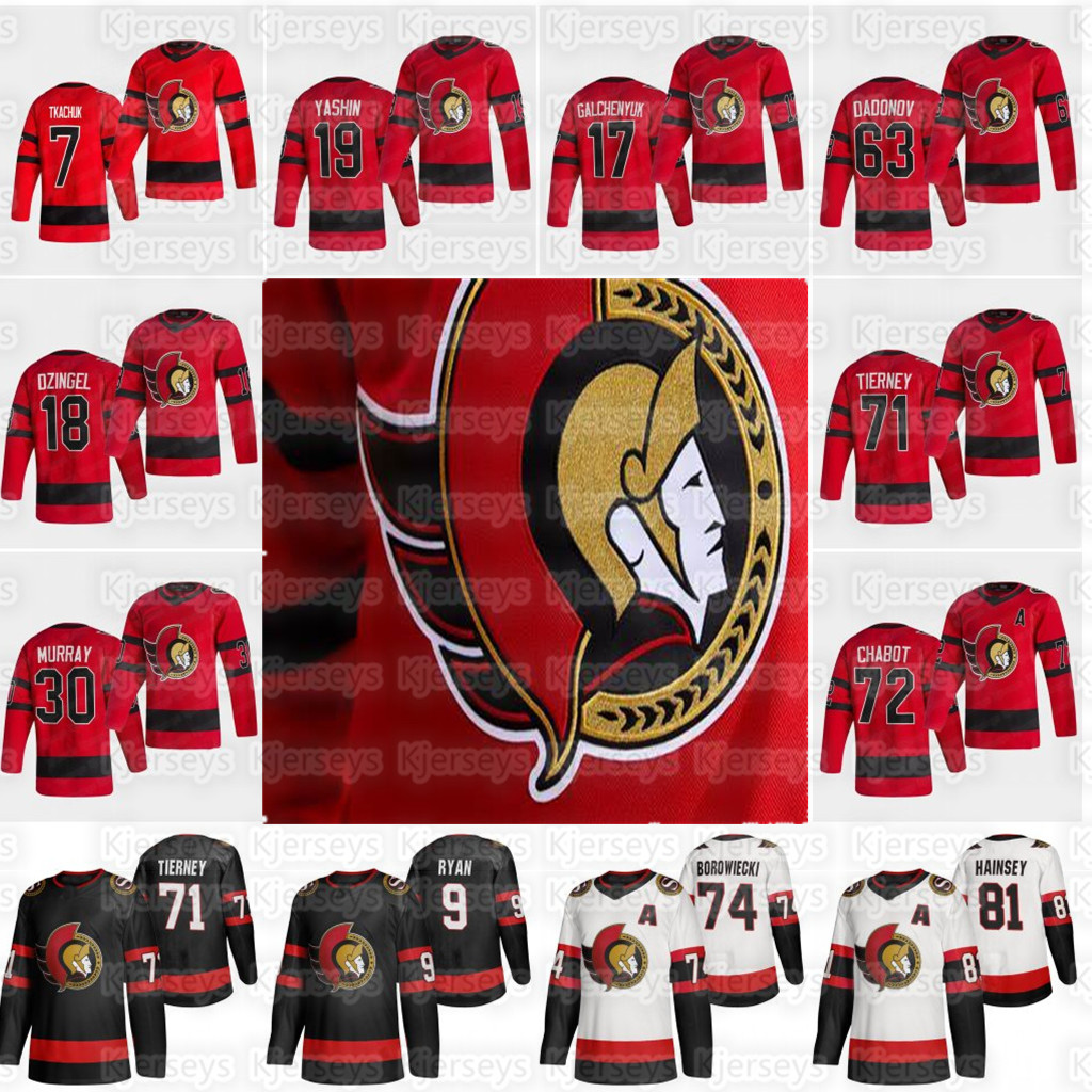 

Ottawa Senators 2021 Reverse Retro Hockey Jerseys 72 Thomas Chabot Jersey Brady Tkachuk Bobby Ryan Craig Anderson Colin White Custom Stitche, As shown in illustration