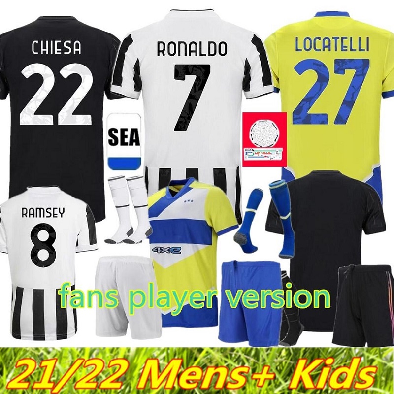 

fans player version soccer jersey 2021 2022 RONALDO DYBALA MORATA CHIESA McKENNIE football kit shirt 21 22 JUVE Men + Kids fourth set with socks goalkeeper, Home