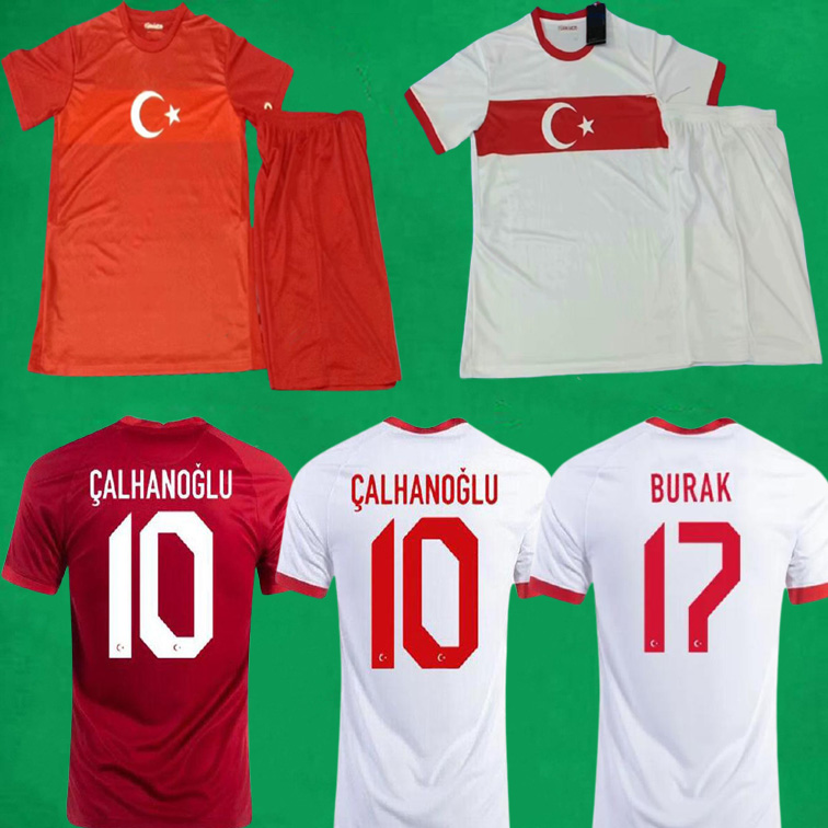2021 Turquie Soccer Jerseys Shorts 21 22 Arda Inan Tosun Tufan Erkin Malli Topa Calhanoglu Oztekin Accueil Rouge Élevé Blanc Chemise de football