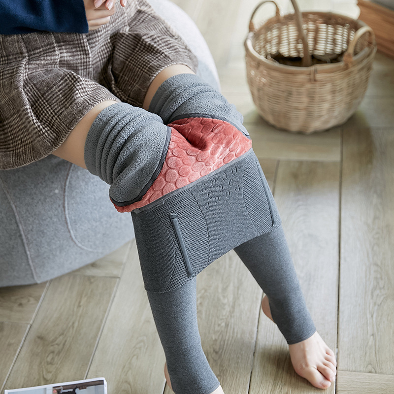 

Makuluya 260-360g er Warm Velvet Lining Women Female Stirrup Stretch Elasticity Slim thickening fishbone, 260black tights