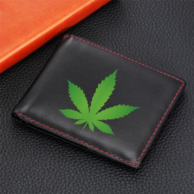 

Short PU Leather Standard Wallet Men Card Holder Fashion Male No Zipper Foldable Purse Customizable Printed /Text Wallets, Red;black