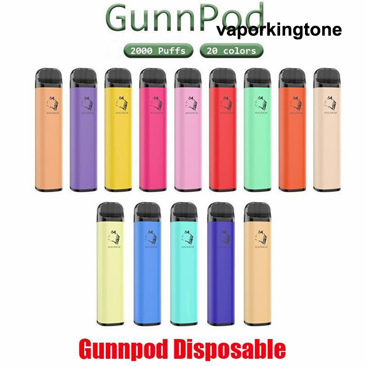 

Gunn Pod 2000puffs Disposable E cigarettes Kit 1250mAh Battery 8ml Prefilled Cartridge stick Vape Pen Ezzy mini hyppe max flow bang xxl
