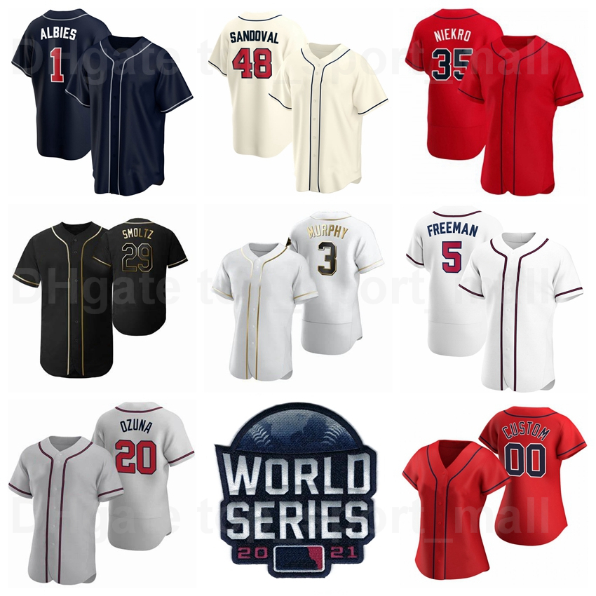 

Men 47 Glavine World Series Jersey 2021 Baseball 29 John Smoltz 3 Dale Murphy 49 Rocker Cooperstown Flexbase Cool Base Pullover Navy Blue Red White Grey Beige Black, Men flexbase