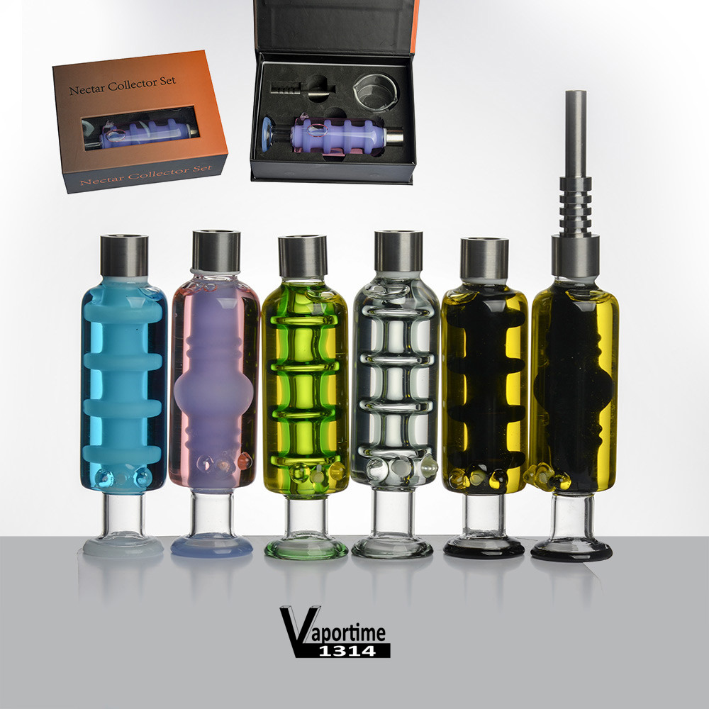 

Smoking Hookah accessories Glass nectar collector straw with liquid glycerin inside oil cooling NC Kit dab rig 510 screw joint 1910