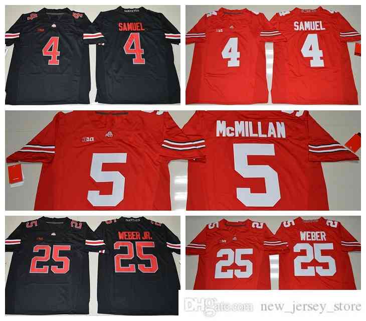 

NCAA Ohio State Buckeyes College Football Wear 4 Curtis Samuel jerseys 5 Raekwon McMillan 25 Mike Weber Jersey Size S-XXXL, Black