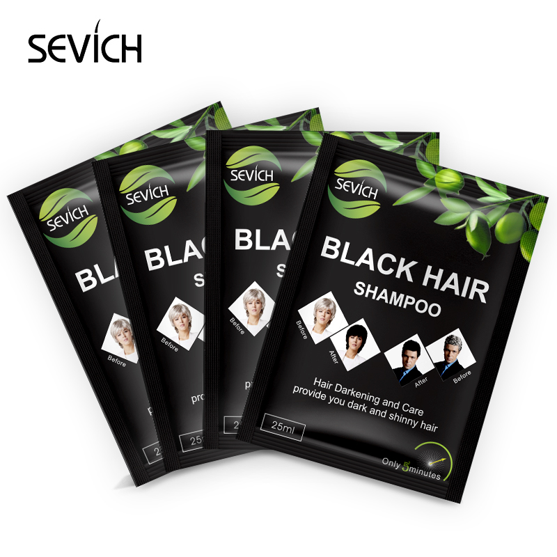 

Sevich 5pcs/lot Natural Organic Black Hair Shampoo 5 color Hair Dye Cream Gel Make Grey and White Cover-Up Darkening and ShinySc