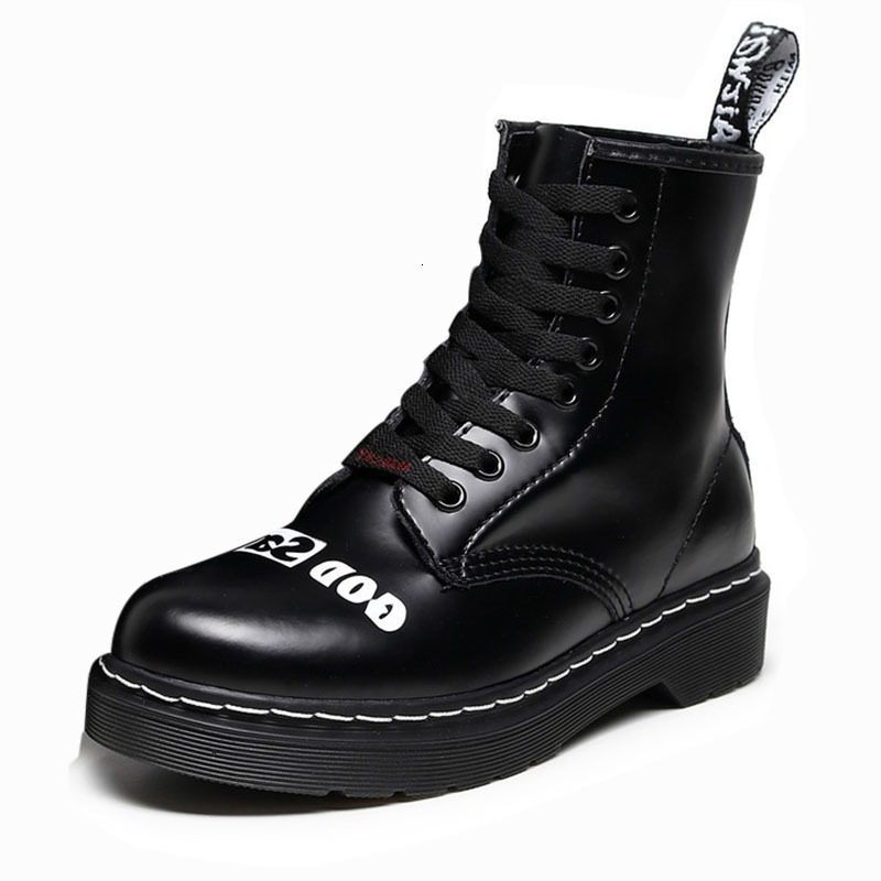 Robe chaussures Graffiti PersonnalitéMiddle Femmes Bottes de style britannique de style britannique courte Homme d'hiver de la cheville 6hlw