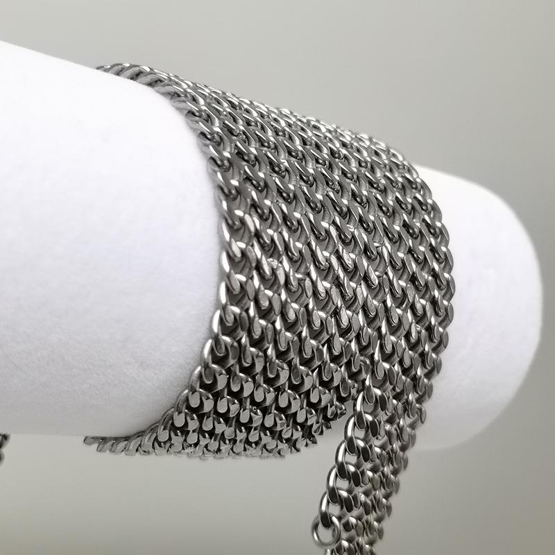 

Chains 5.5Mm Width Cuban Chain Necklace Made Of Solid Pure Titanium Ta1/Gr1, Lightweight And Skin-Friendly, Suitable For Men Women