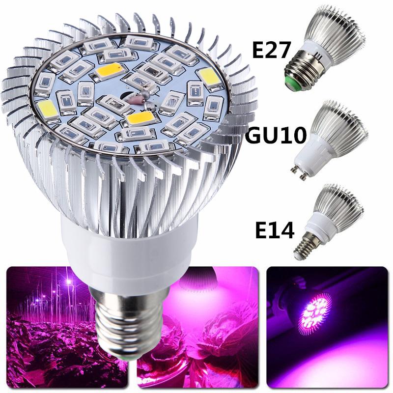 

Wholesale 10pieces Full Spectrum E27 E14 GU1O LED Plant Grow Lights 28W Growing Lamp