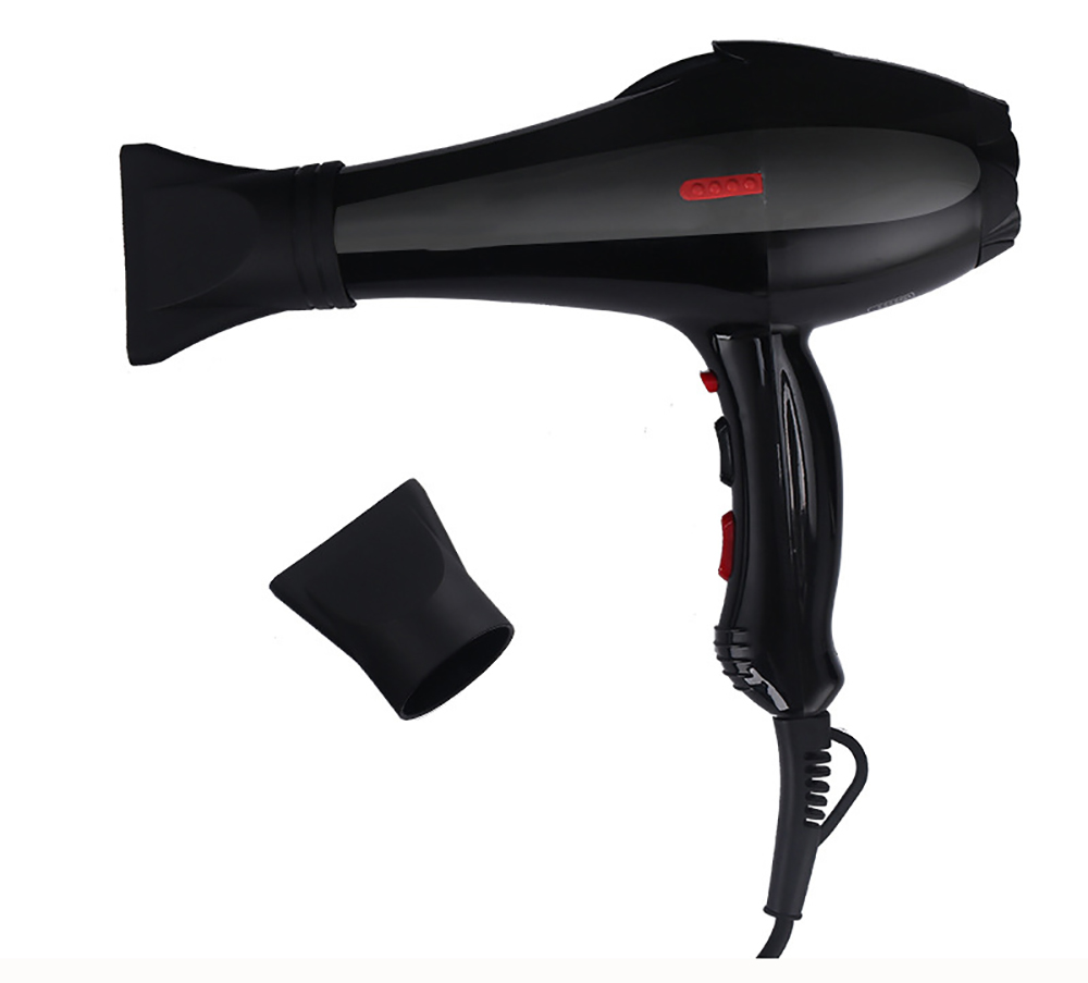 

2200W Salon Professional Compact Hair Dryer Hot and Cold Strong Wind 6 Gears Dry Quickly Electric Blowdryer US Plug 1Nozzle