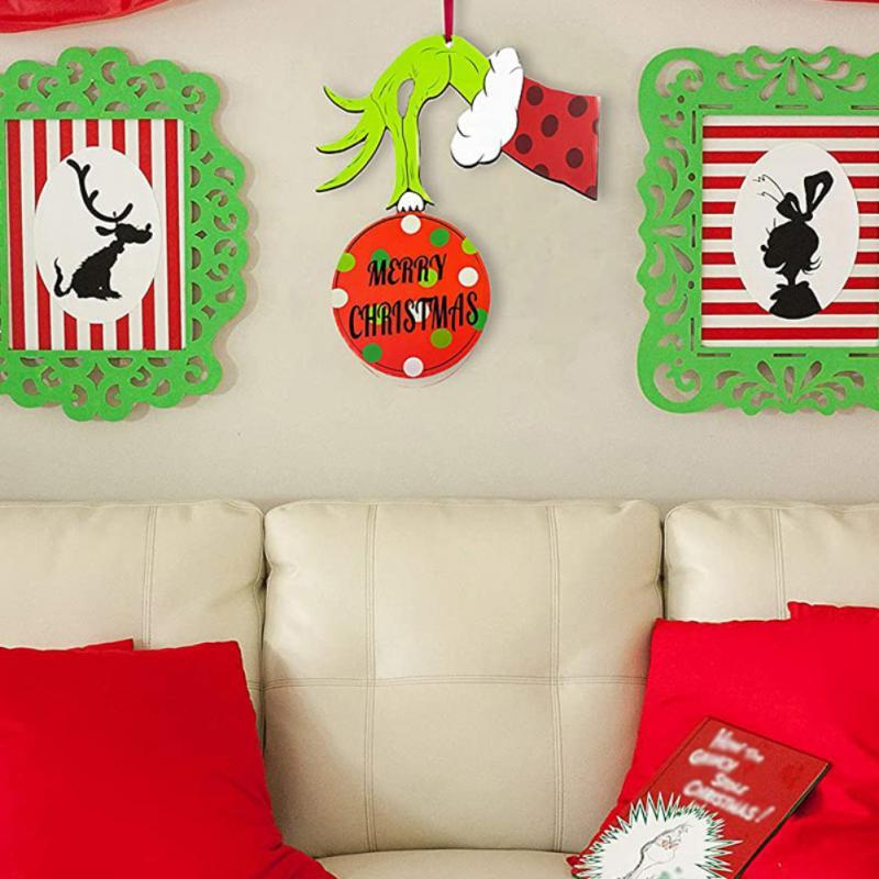 

Christmas Decorations Thief Hand Cut Out Grinchs Decal Wall Stickers Home Decor Pendant