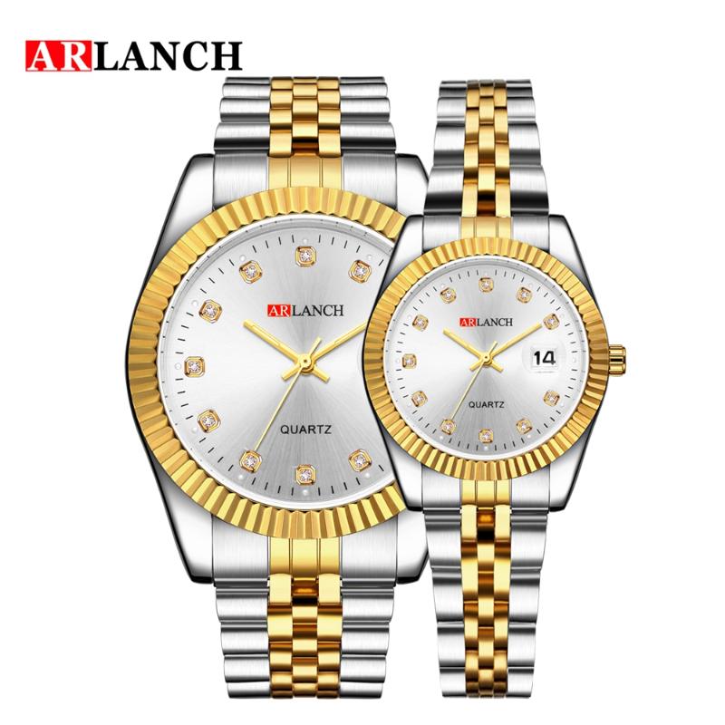 

Wristwatches Top Lover Watches Men's Women Classic Fashion All Gold Multifunction Waterproof Calender Quartz Wristwatch Female, 304gs2