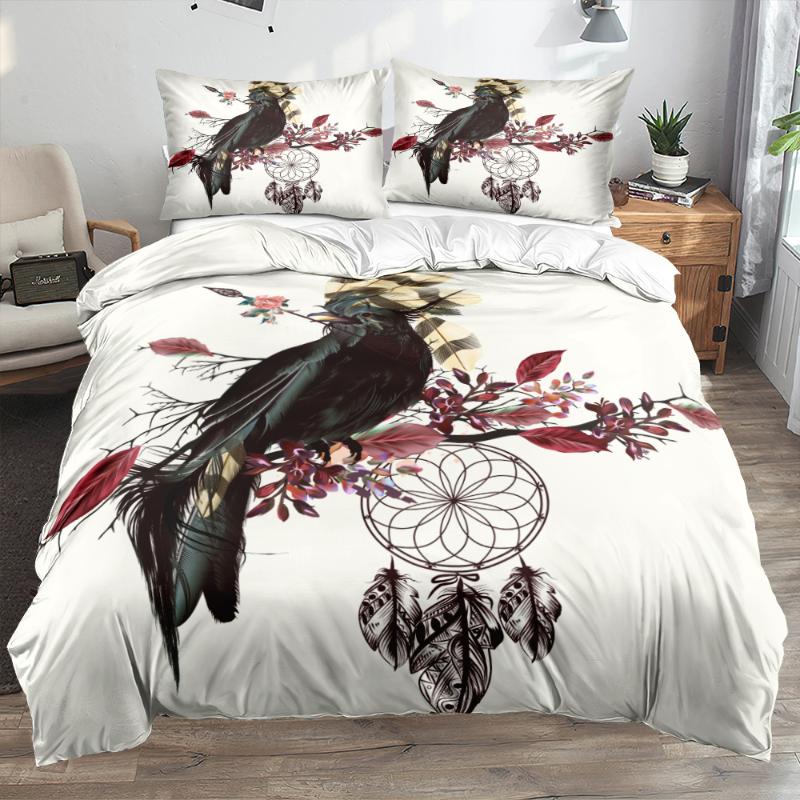 

Bedding Sets 3D Bohemian Custom Beddings Linens Bed Pillowcovers Comforter Case King Queen Full  Size White Bedclothes, Boho-037-gray