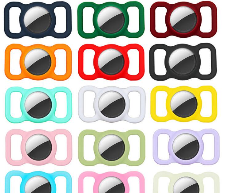 

high quality Pets Airtag case Strap Band Case for Dog Collar Silicone Covers Anti-lost Cases Protective Pets GPS Tracking Locator, Mixed colors