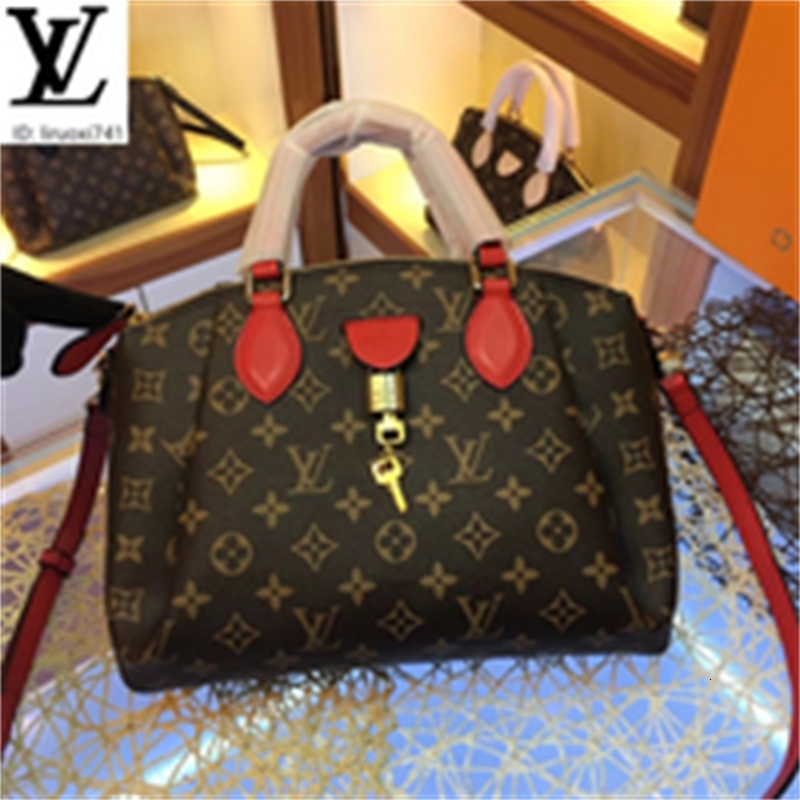 Brand Designer Luxury Iiql M44543 Big Red Old Flower Leather Handbag Shoulder Bag Women Handbags Iconic Bags Top Handles Shoulder Bags Totes