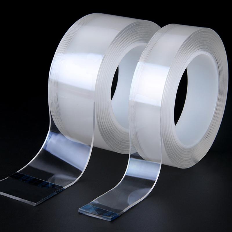 Transparent Magic Nano-tape Washable Reusable Double-Sided Tape Adhesive Nano Traceless Sticker Removable Universal Hook Up Hooks & Rails-image-689495108