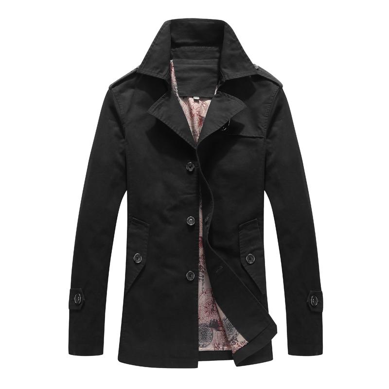 

Men's Trench Coats 2021 Casual Jacket Spring Army Military Windbreak Men Fashion Solid Color Male Outerwear Autumn Overcoat 8XL, Black