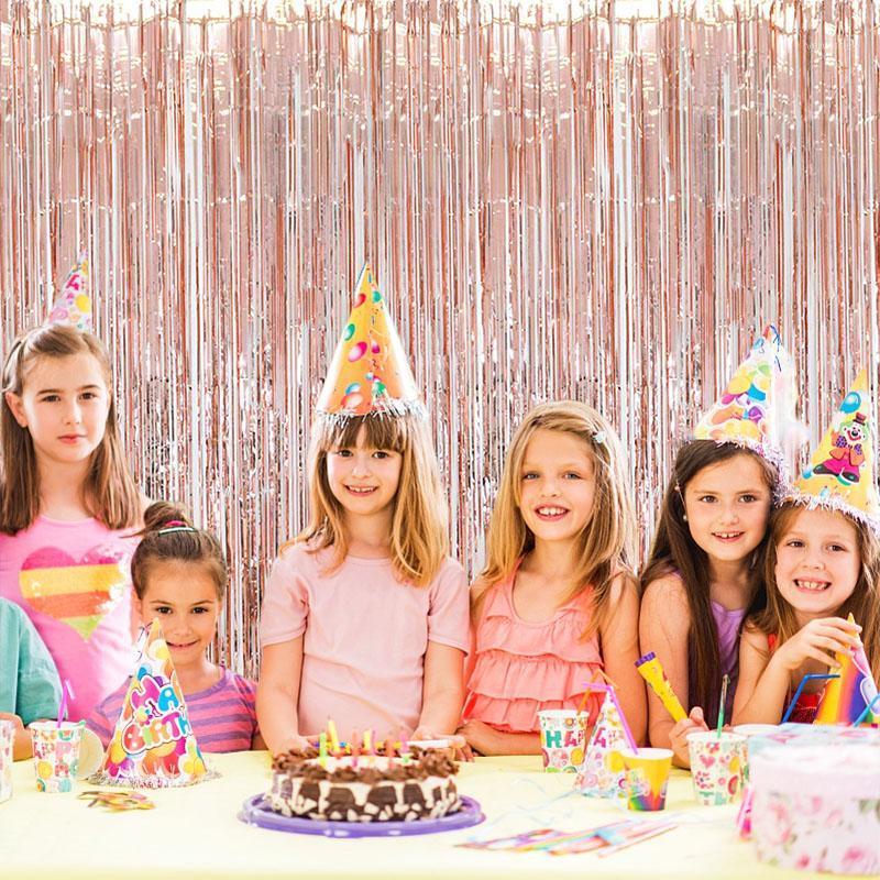 

Party Decoration Twinkle 1 Pack Po Booth Backdrop 2M Foil Tassels Tinsel Curtain Background For Birthday Wedding Decorations