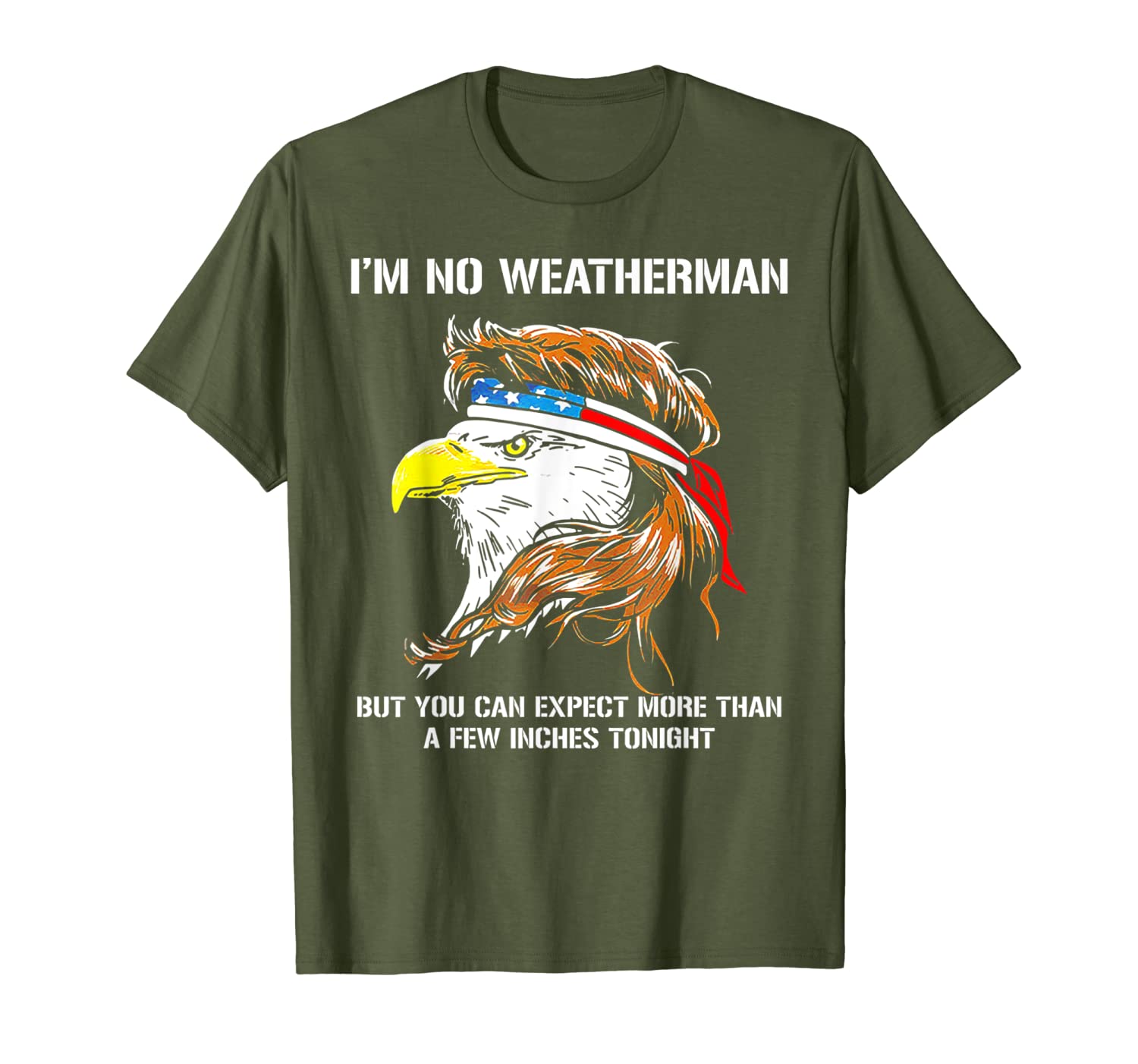 

i'm no weatherman but you can expect eagle tshirt, White;black