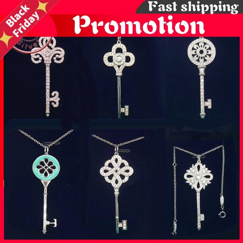 

Chains Hair Necklace With%100 Sterling Silver Original High-End Key Pendant, Rose Gold Long Chain, Female Jewelry Gift