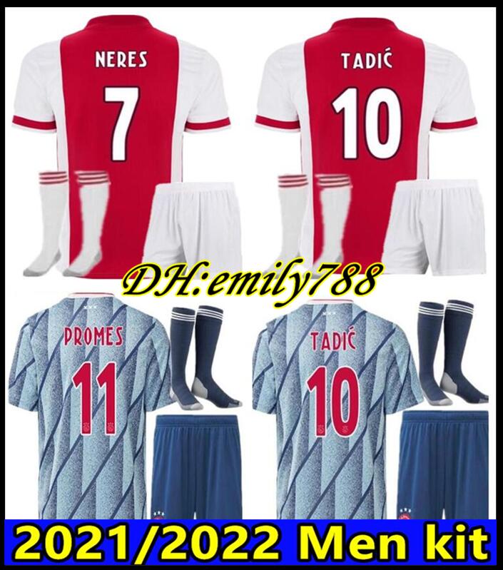 

20 21 Adult kit A J AX soccer jersey FC 2021 KUDUS ANTONY BLIND PROMES TADIC NERES CRUYFF men kit football shirt uniforms, Black;yellow