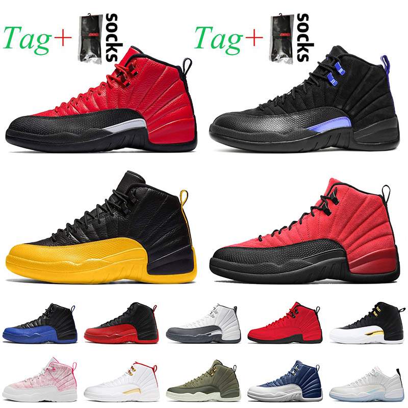 

Top Quality Jumpman 12 12s Mens Basketball Shoes Reverse Flu Game University Gold Dark Concord Indigo UNC Arctic Pink Low Easter Trainers Sneakers, #3 university gold 40-47